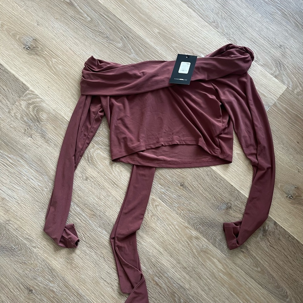 Brown Off the shoulder top
